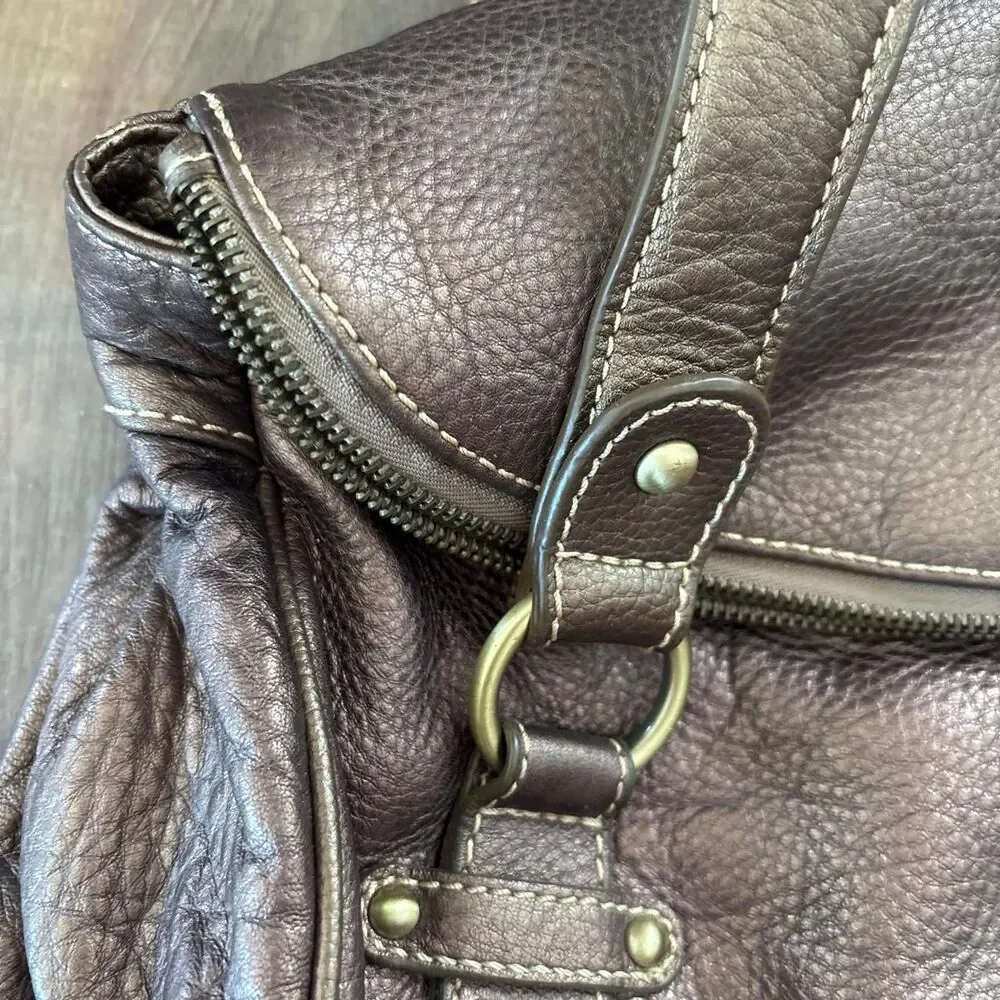 Coldwater Creek Pebbled Leather Tote Chain Bag